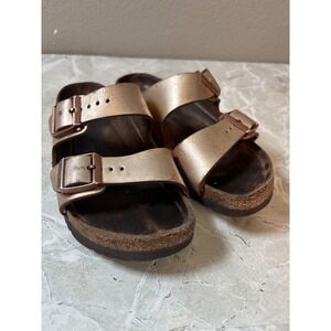 Birkenstock Arizona Bronze Rose Gold Leather Sandals‎ Women's Size 36 5 - 5.5